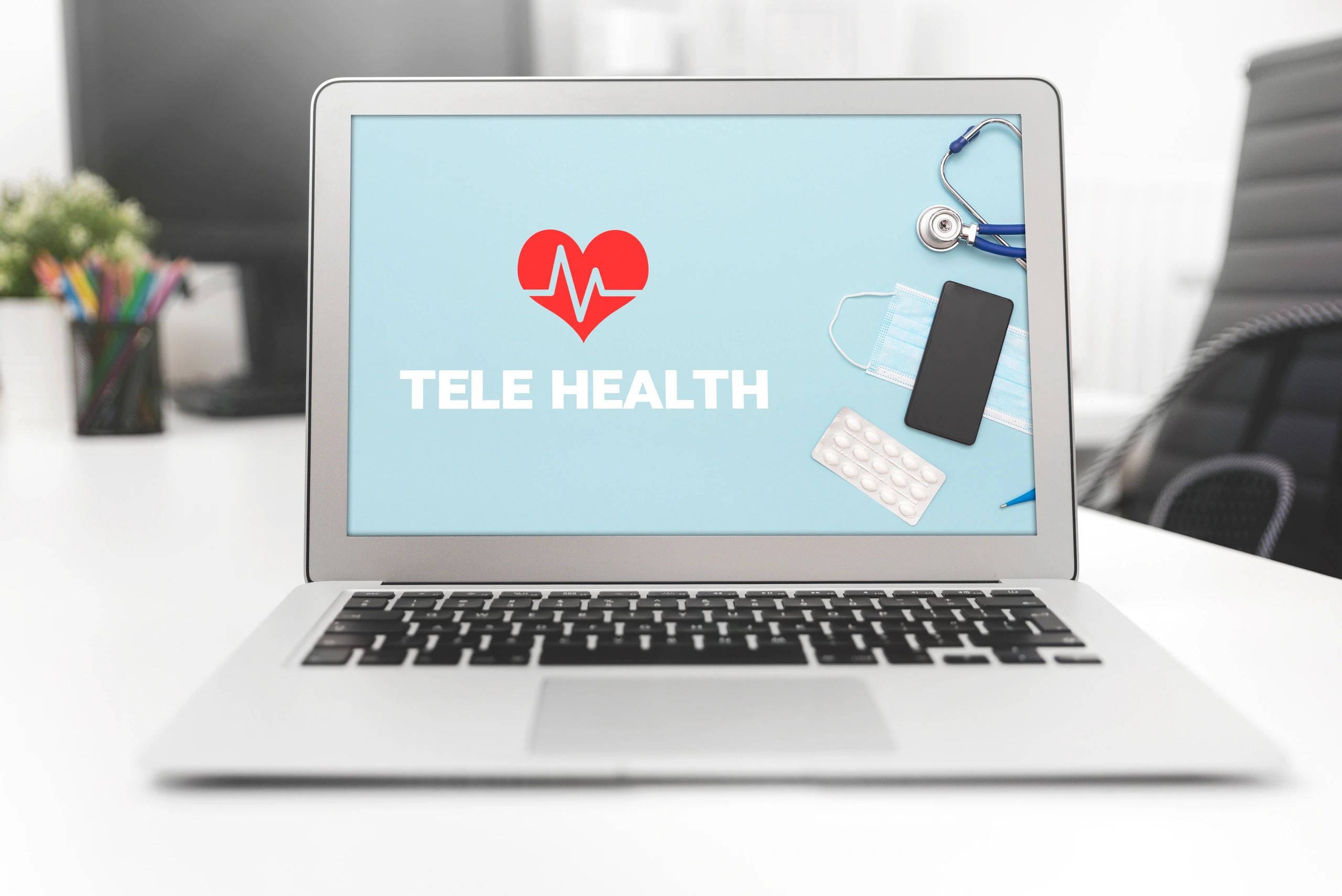 Nurse practitioner reviewing patient notes online